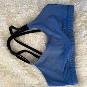 Born Primitive Fearless Blue Sports Bra with Black Straps